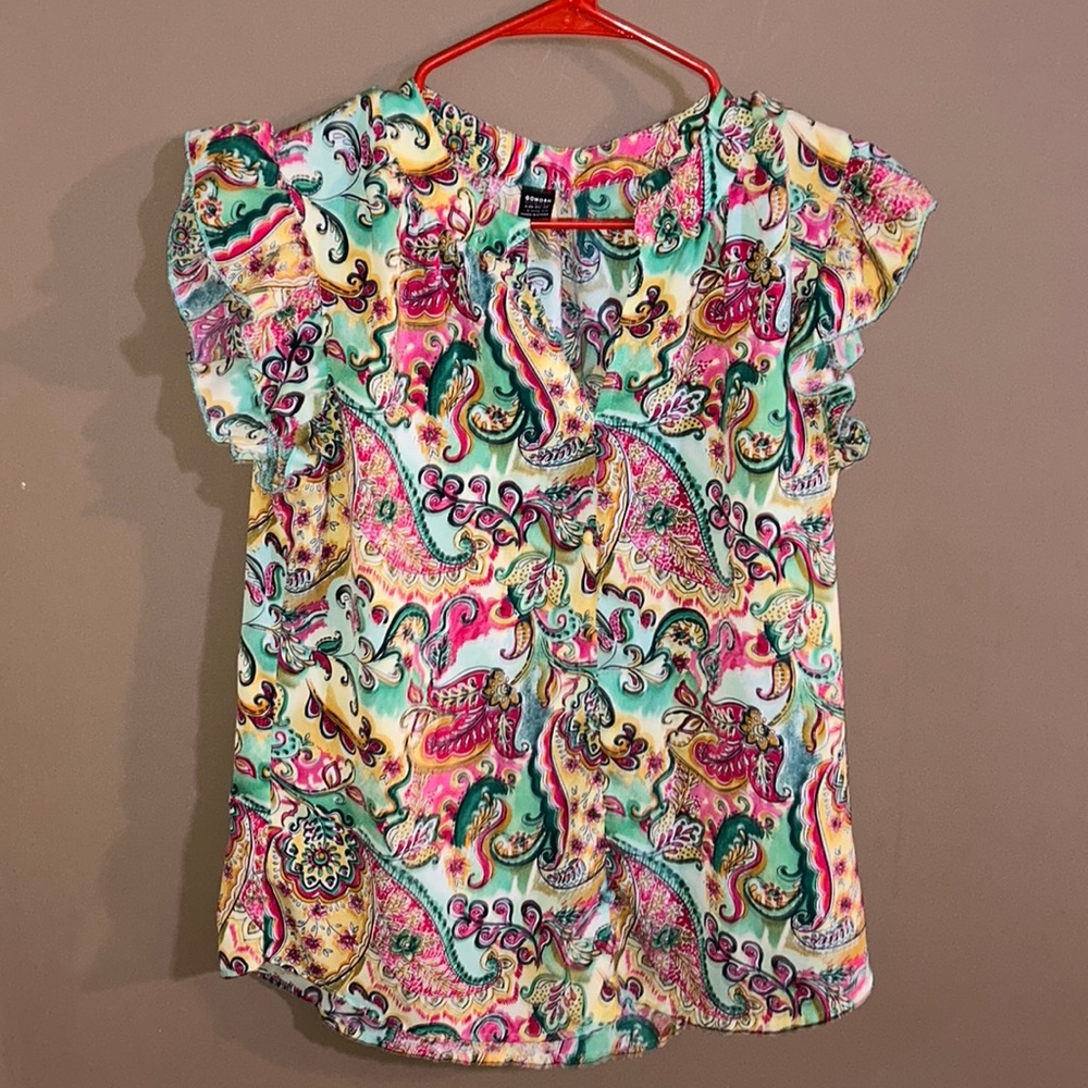 Colorful Paisley Print Women's Tank Top